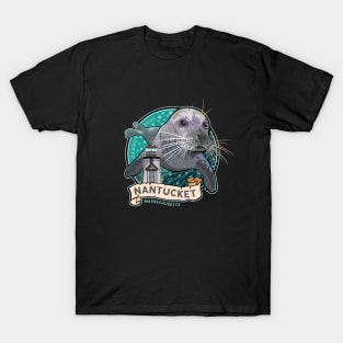 Harbor Seal Brant Point Lighthouse Nantucket Massachusetts T-Shirt